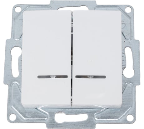 2-клавишный выключатель GUNSAN Eqona с индикацией белый 16401100-250104