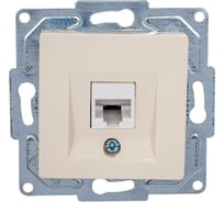 Компьютерная розетка GUNSAN 1 пост Eqona RJ45 с jak5 крем 16401200-157130