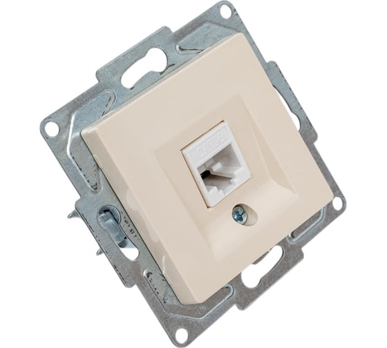 Компьютерная розетка GUNSAN 1 пост Eqona RJ45 с jak5 крем 16401200-157130