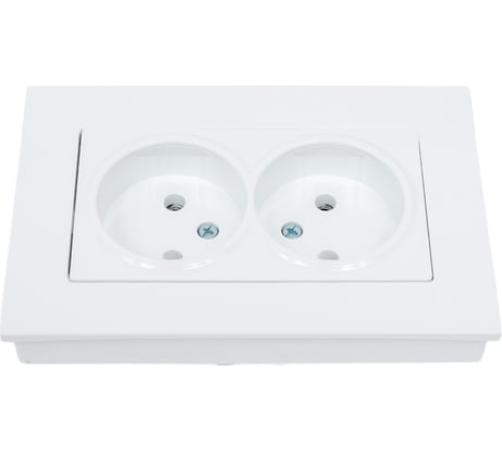 Розетка GUNSAN 2 поста Eqona без заземления белый 16401100-100149