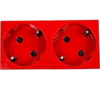 Розетка Legrand 2х2к+З Нем.Ст. 45 (Крас.) 077272