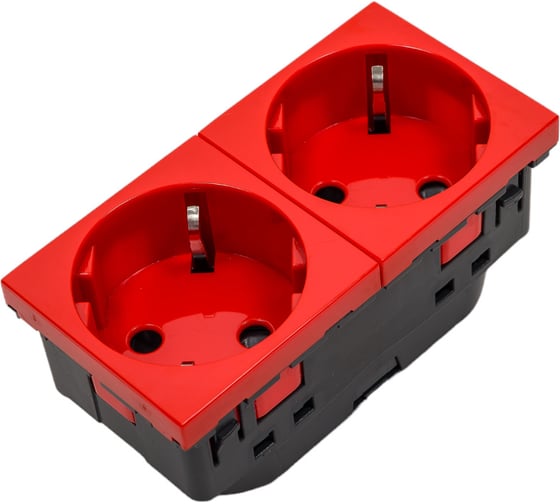 Розетка Legrand 2х2к+З Нем.Ст. 45 (Крас.) 077272
