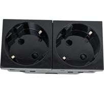 Розетка Legrand 2 x 2К+3 под углом 45° Программа Mosaic немецкий стандарт 4 модуля черная 079372
