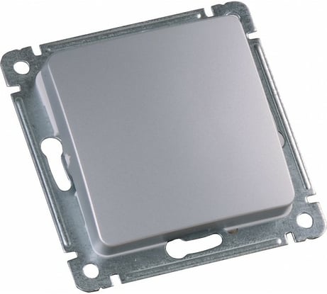 Механизм одноклавишного выключателя HEGEL серебро ВС10-411-06