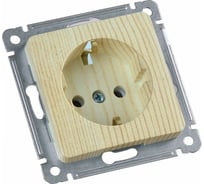Механизм одноместной розетки HEGEL с заземляющим контактом, сосна РС16-411-02