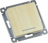 Механизм одноклавишного выключателя HEGEL с самовозвратом, с индикацией, сосна ВС10-432-02