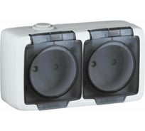 Двухместная розетка HEGEL со шторками РА16-242