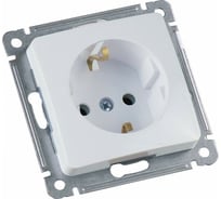 Механизм одноместной розетки HEGEL с заземляющим контактом, белый РС16-411