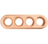 4-местная рамка Bironi для монтажа с декоративной трубой, бук, цвет натурель, 1 выход BF1-640-10/T