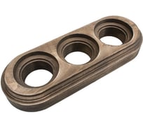 3-местная рамка Bironi для монтажа с декоративной трубой, бук, цвет старое дерево BF1-630-17/T