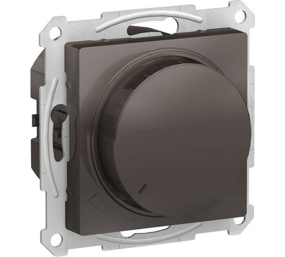 Механизм поворотно-нажимного светорегулятора (диммера) Systeme Electric Atlasdesign led, rc, 400вт, мокко ATN000623