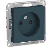 Розетка Systeme Electric Atlasdesign без заземления, со шторками, 16а, механизм, изумруд ATN000849