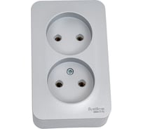 Розетка Systeme Electric Blanca о/у, двойная, без заземления, без шторок, 16а, 250в, алюминий BLNRA000203