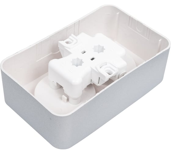Розетка Systeme Electric Blanca о/у, двойная, без заземления, без шторок, 16а, 250в, алюминий BLNRA000203