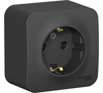 Розетка Systeme Electric Blanca о/у, без заземления, со шторк., изол.пл., 16а, 250в, антрацит BLNRA001116