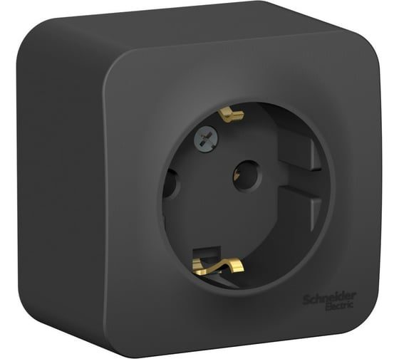 Розетка Systeme Electric Blanca о/у, без заземления, со шторк., изол.пл., 16а, 250в, антрацит BLNRA001116