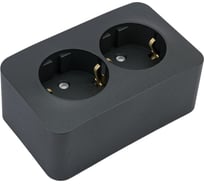 Розетка Systeme Electric Blanca о/у, двойная, с заземлением, со шторками, изол.пл., 16а, 250в, антрацит BLNRA011216