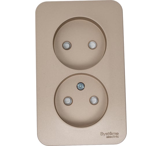 Розетка Systeme Electric Blanca о/у, двойная, без заземления, со шт., изол.пл., 16а, 250в, титан BLNRA001214 1