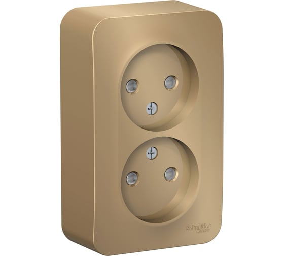 Розетка Systeme Electric Blanca о/у, двойная, без заземления, со шт., изол.пл., 16а, 250в, титан BLNRA001214