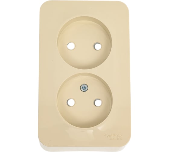 Розетка Systeme Electric Blanca о/у, двойная, без заземления, со шт., изол.пл., 16а, 250в, бежевый BLNRA001217