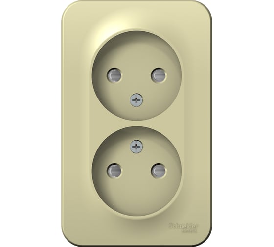 Розетка Systeme Electric Blanca о/у, двойная, без заземления, со шт., изол.пл., 16а, 250в, бежевый BLNRA001217 1