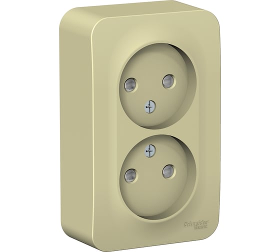 Розетка Systeme Electric Blanca о/у, двойная, без заземления, со шт., изол.пл., 16а, 250в, бежевый BLNRA001217