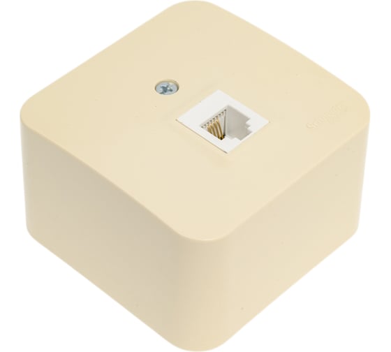 Телефонная розетка Systeme Electric Blanca открытой установки, rj11, с изолирующей пластиной, бежевый BLNIA011007