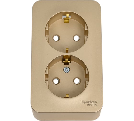 Розетка Systeme Electric Blanca о/у, двойная, с заземлением, со шторками, 16а, 250в, титан BLNRA011204