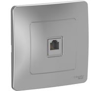 Телефонная розетка Systeme Electric Blanca скрытой установки, rj11, алюминий BLNIS011003
