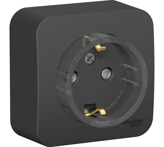 Розетка Systeme Electric Blanca о/у, с заземлением, со шторками, (компакт) изол.пл, 16а, 250в, антрацит BLNRA111116