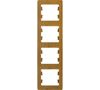 4-постовая вертикальная рамка Systeme Electric Glossa дерево дуб GSL000508