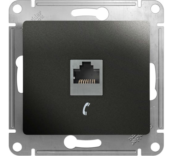 Телефонная розетка Systeme Electric Glossa rj11, антрацит GSL000781T 1