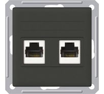 Механизм двойной компьютерной розетки Systeme Electric W59 rj45, категория 5e, черный бархат RSI-251KK5E-6-86