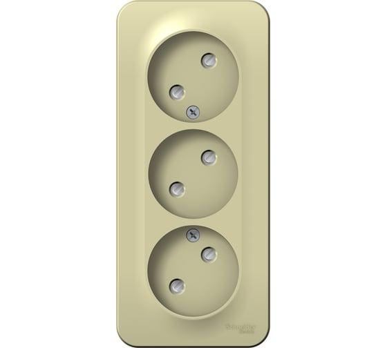 Розетка Systeme Electric Blanca о/у, 3-я, без заземления, со шт., изол.пл., 16а, 250в, бежевый BLNRA001317 1