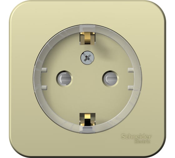 Розетка Systeme Electric Blanca о/у, с заземлением, со шторками, (компакт) изол.пл, 16а, 250в, бежевый BLNRA111117 1