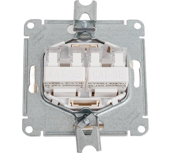Механизм двойной компьютерной розетки Systeme Electric W59 rj45, категория 5e, слоновая кость RSI-251KK5E-2-86