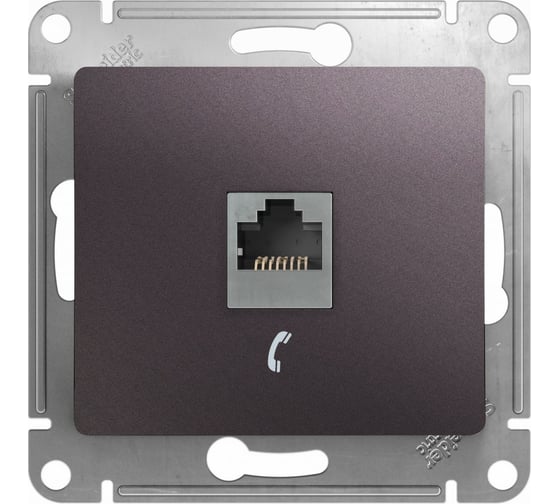 Механизм телефонной розетки Systeme Electric Glossa rj11, сиреневый туман GSL001481T