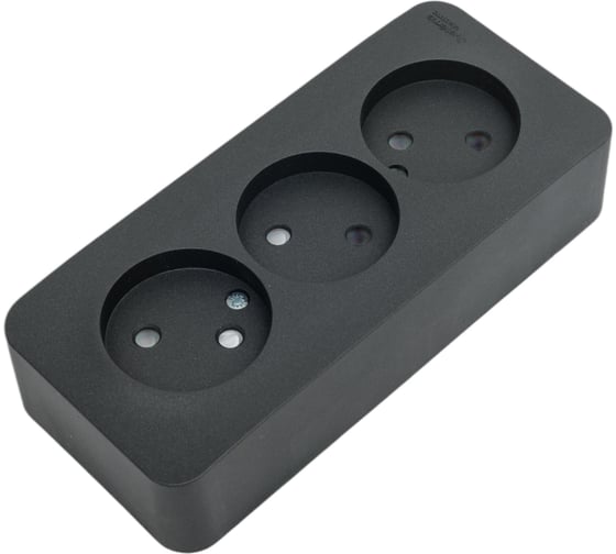 Розетка Systeme Electric Blanca о/у, 3-я, без заземления, со шторк., изол.пл., 16а, 250в, антрацит BLNRA001316