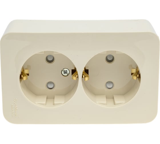 Розетка Systeme Electric Blanca о/у, двойная, с заземлением, со шт., изол.пл., 16а, 250в, бежевый BLNRA011217