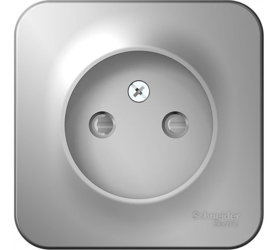 Розетка Systeme Electric Blanca о/у, без заземления, со шторк., изол.пл., 16а, 250в, алюминий BLNRA001113 1
