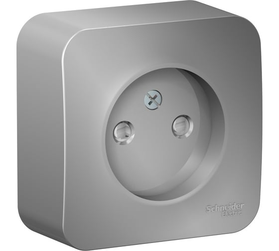 Розетка Systeme Electric Blanca о/у, без заземления, со шторк., изол.пл., 16а, 250в, алюминий BLNRA001113 1