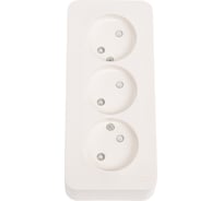 Розетка Systeme Electric Blanca о/у, 3-я без заземления, со шторками, изол.пл., 16а, 250в, молочный BLNRA001312