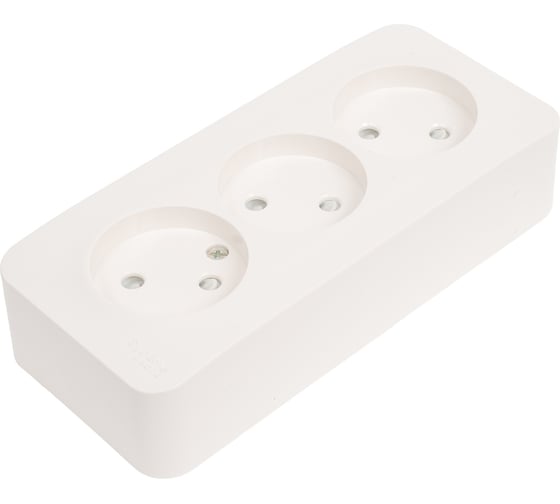 Розетка Systeme Electric Blanca о/у, 3-я без заземления, со шторками, изол.пл., 16а, 250в, молочный BLNRA001312
