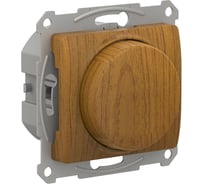 Механизм поворотно-нажимного светорегулятора (диммера) Systeme Electric Glossa led, rc, 400вт, дерево дуб GSL000523