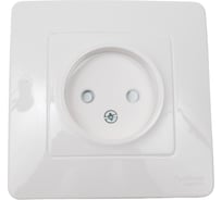 Розетка Systeme Electric Blanca с/у, без заземления, со шторками, 16а, 250в, молочный BLNRS000112