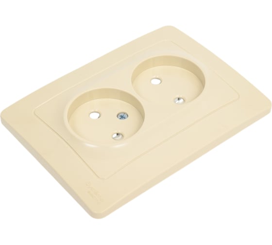 Розетка Systeme Electric Blanca с/у, двойная, без заземления, со шторками, 16а, 250в, бежевый BLNRS000127