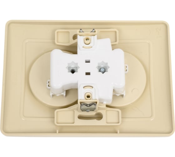 Розетка Systeme Electric Blanca с/у, двойная, без заземления, со шторками, 16а, 250в, бежевый BLNRS000127