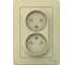 Розетка Systeme Electric Blanca с/у, двойная, без заземления, со шторками, 16а, 250в, бежевый BLNRS000127 1