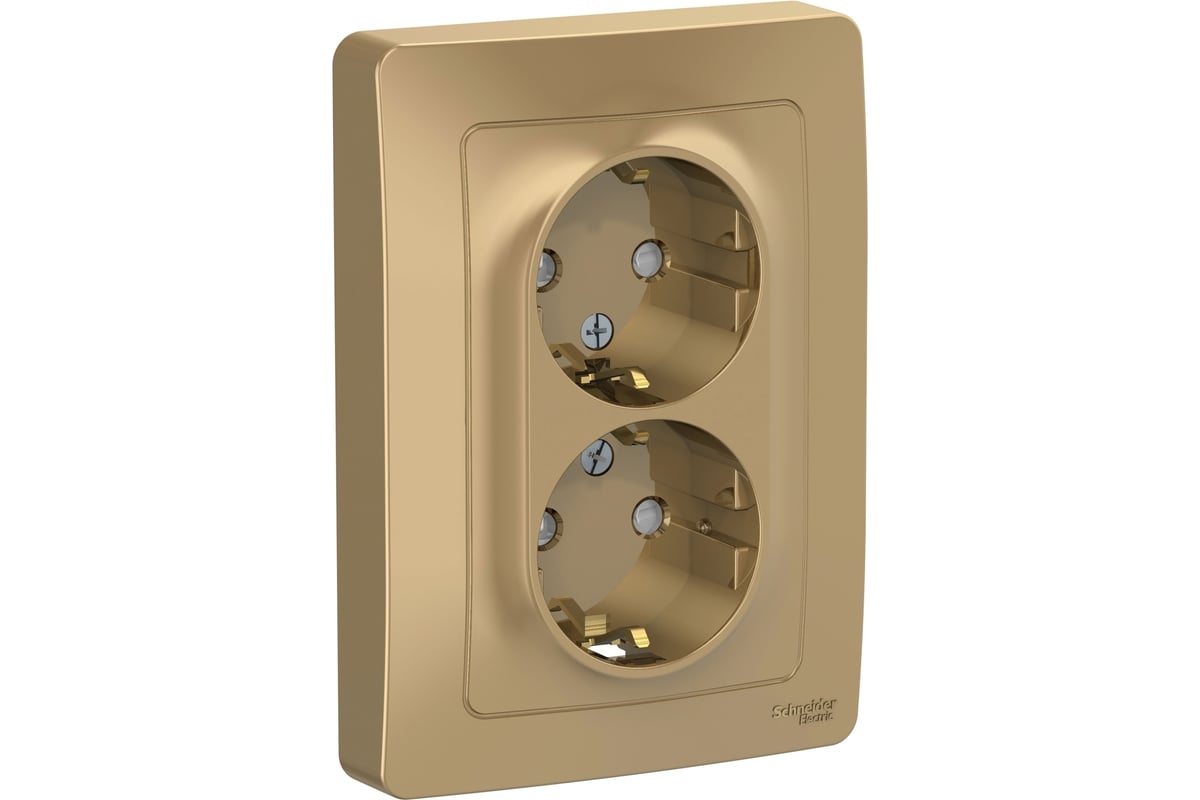 Розетка Systeme Electric Blanca с/у, двойная, с заземлением, со ...