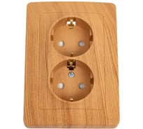 Розетка Systeme Electric Blanca с/у, двойная, с заземлением, со шторками, 16а, 250в, ясень BLNRS001125